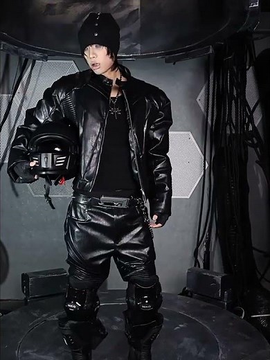 SSIN7 25FW Scale Armor Leather Padded Jacket