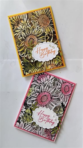 Super cool technique featuring the Sunflower 3D Embossing Folder 🌻 I didn't stop after the magical swiping, I added gold embossing powder for extra shine ✨️ #stamptimemissjane #stampinupaustralia #stampinup #cardmaking #handmadecards #papercrafts | Stamp Time Miss Jane