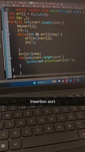 insertion sort #coding #javavarray #java #programming #javavariables