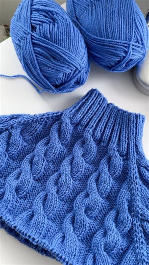 Cable work sweater #knit #knitting #knitsweater #cableknitting