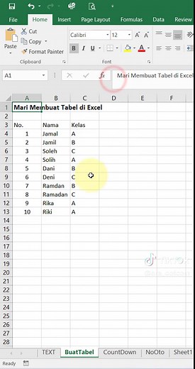 Cara Membuat Tabel di Ms Excel #exceltips #microsoftexcel #msexceltraining #msexceltutorials #msexcel