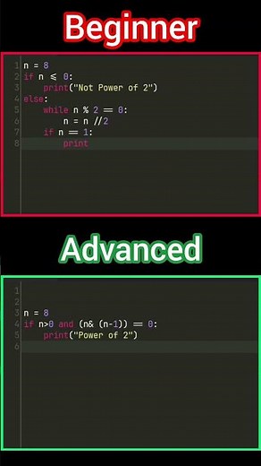 Python Program to Check Power of 2 beginner vs advanced #programming #coding #python