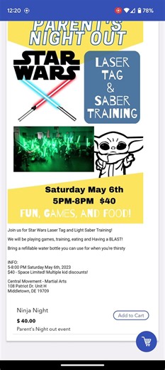 How to Sign-Up in APP for Parent's Night Out