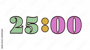 30 seconds colorful American retro-style countdown timer on white background. Textured vintage design numbers. 4K Motion Graphics. Stock Video