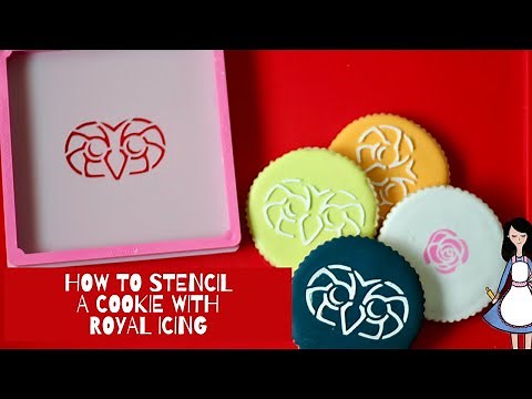 How to stencil a cookie with royal icing