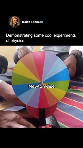 Inside Science on Instagram: "Follow (us) @inside_science_ Watch three physics concepts come to life in one mesmerizing video: 🎨 Newton’s Disc: Spin it fast, and the colored segments blend into white — proof of how our eyes perceive color as light mixes. 🧲 Lenz's Law: Drop a magnet through a copper tube and see it slow down, as the changing magnetic field induces a current that resists the motion — energy conservation in action. 🌀 Magnetic Levitation: Magnets levitating above a superconductor