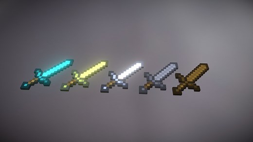 Minecraft Swords - Download Free 3D model by ShadowBubbles