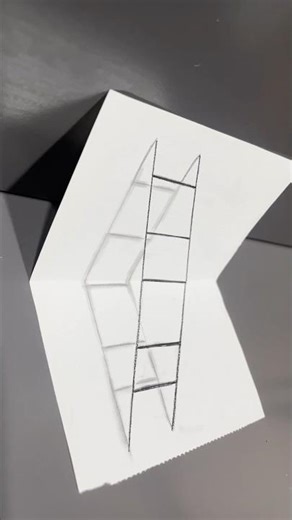 Easy 3D Illusion drawing ladder #painting #ladder #artist #charcoal