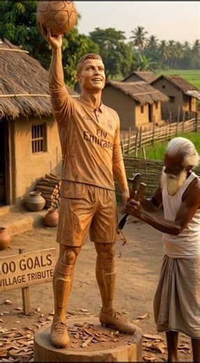 ronaldo amezing wooden sculpture status 🥺 #woodart #woodcarving #woodworking #trending