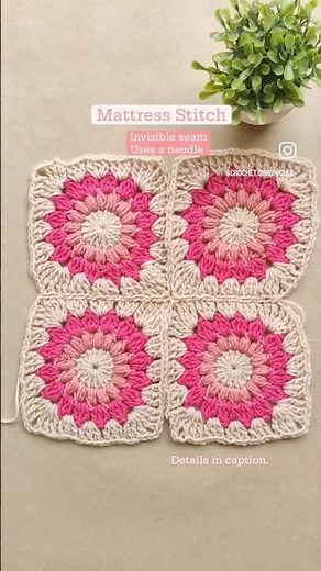How to join granny squares- 3 EASY ways 😎#grannysquare #crochetforbeginners #crochet #shorts