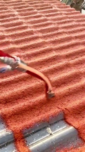 Roof Coating Process with Waterproof Spray Coating for Durability #shorts