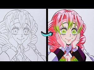 HOW TO DRAW || Mitsuri Kanroji 😊 [ Demon Slayer / Kimetsu no Yaiba ]