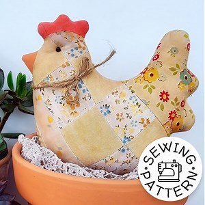 Patchwork Chicken Pillow Sewing Tutorial: Improv Hen Ornament (PDF Pattern) - Etsy