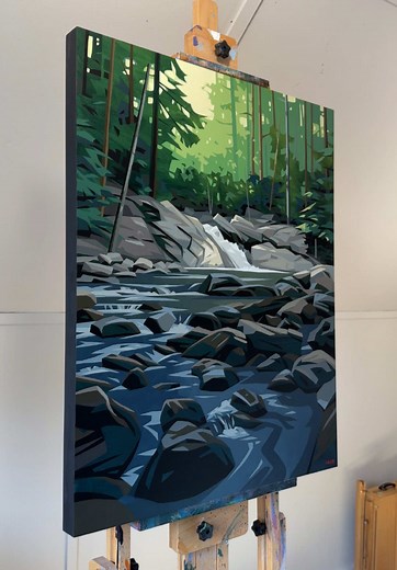 Green Mountain Oasis: A Landscape Painting Journey
