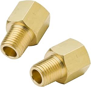 Legines Brass Pipe Fitting, 1/8" NPT Female to 1/8" NPT Male Adapter, 1200psi High Pressure (Pack of 2)