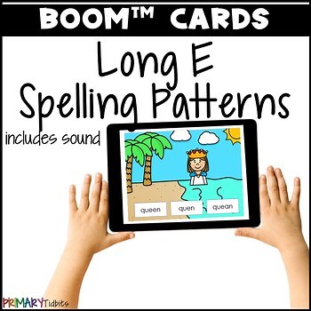 Long Vowel Long E Spelling Patterns CVCe and Vowel Teams Boom™ Cards