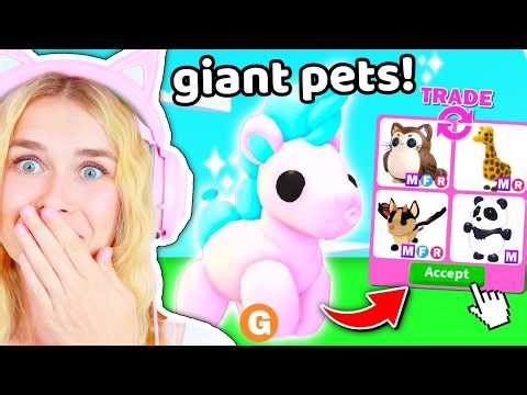 I Traded GIANT Pets In Adopt Me