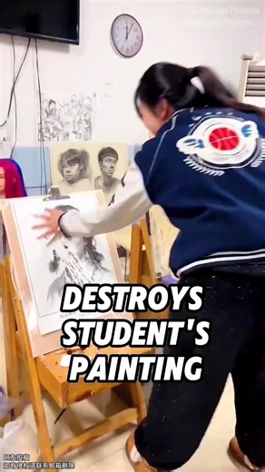 Destroy student's painti