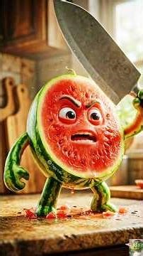 The Angriest Watermelon Ever! 🍉😡​معاناة البطيخ مع البشر😱#Shorts#Funny #AI #Viral