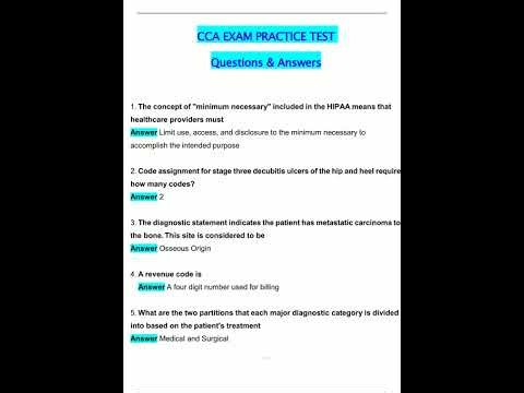 2025 CCA EXAM PRACTICE TEST Questions Answers Latest 2025 2026 Verified Answers1007