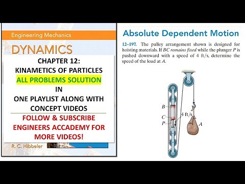 12-197 | Absolute Dependent Motion | Engineering Dynamics Hibbeler 14th edition | Engineers Academy