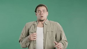 Frightened Man On Green Backdrop Phobia Stock Footage Video (100% Royalty-free) 3520111463 | Shutterstock