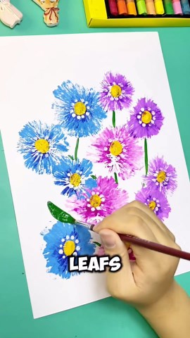 Simple and Easy Drawing Ideas on Instagram: "Discover an easy and creative way to make beautiful flowers using simple materials! Start by taking a plastic bag and securing it with an elastic hair band at the bottom, then turn it inside out. Apply your favorite colors from our all-surface acrylic paint collection onto the bag. Use this as a stamp to create vibrant flower shapes on paper. Experiment with different colors and stamp as many times as you like to achieve a layered effect. Enhance your