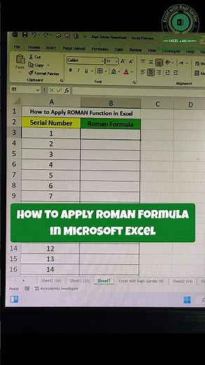 📜 Learn how to Apply the ROMAN Formula in Excel to convert numbers into Roman numerals easily!