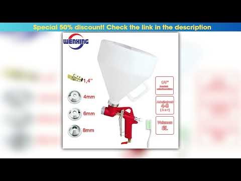 WENXING Air Hopper Spray Gun Paint Texture Tool Drywall Wall Painting Sprayer with 3 Nozzle