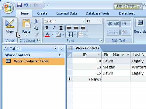 Collapse the Ribbon in Access 2007