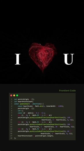 I Love You || HTML CSS and JS #programming #heart #love #code #frontend #htmlcssjavascript #foryou