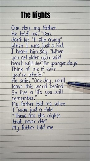 The Nights song lyrics | song by Avicii #thenights #avicii #lyrics #song #shortfeed #shorts #viral