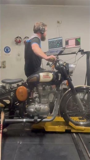 Final Dynotune with a max hp of 31.8 and 31.3 torque #classic500 #royalenfield #thumper