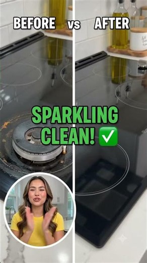 The Ultimate Glass Stovetop Cleaning Hack You Need! 🍳✨ #KitchenHacks