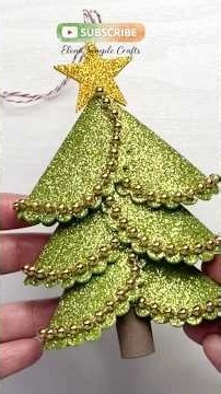 A Little Christmas Magic in Every Layer! 🎄✨ DIY Glitter Foam Tree Ornament #christmas #craft #diy