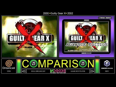 Guilty Gear X (Dreamcast vs GBA) Side by Side Comparison (Game Boy Player) | VCDECIDE