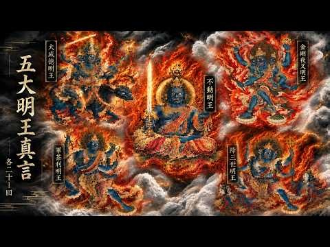 五大明王真言 各21回｜不動明王・降三世・軍荼利・大威徳・金剛夜叉｜五大尊の真言