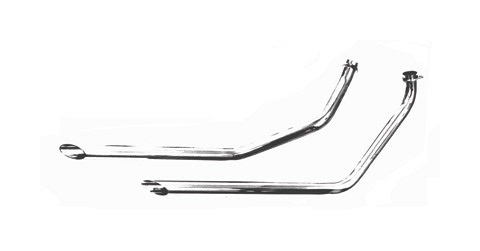 Paughco 40" Long Staggered Dual Slash-Cut Drag Pipe Exhaust System For Harley FXR 1982-1983