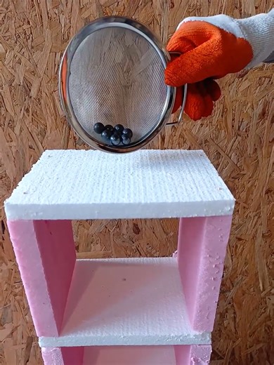 Hot Balls vs Styrofoam Oddly satisfying melting hot balls through styrofoam. #satisfying #asmr #asmrsounds #melting #oddlysatisfying