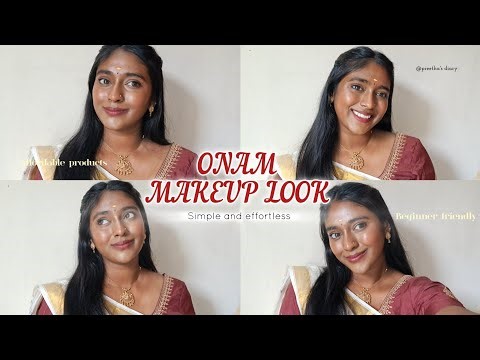 ✅ Simple ONAM makeup look in Tamil 💎✨|Beginner friendly makeup look with affordable products 🤑💥