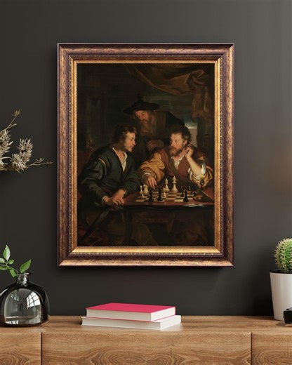 Renaissance Chess Scene Art Print, Dark Academia Tavern Painting (digital Download) - Etsy
