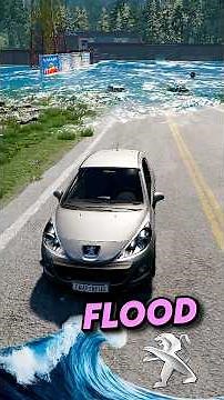 Peugeot 207 vs Inundación #gta6 #beamng #flood #gaming #videogames #fiat #insta #reel