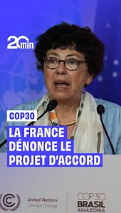 « On est extrêmement déçus. C'est un texte qui est vide sur tout ce qui est atténuation. Il n'y a rien sur les énergies fossiles », déplore la ministre française de la Transition écologique Monique Barbut à propos du projet d'accord de la présidence brésilienne de la COP30, qui ne contient pas la feuille de route sur la sortie des énergies fossiles réclamée par de nombreux pays. ➡️ https://www.20min.fr/ceH | 20 Minutes