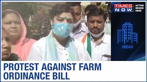 Panchkula: Cong leaders protest against Farm ordinance bill; demand withdrawal of the bill | TIMES NOW