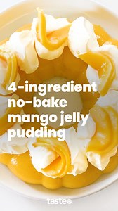 With only 4 ingredients, this mango pudding epitomises Australian summer on a plate (or in a bundt pan). We have a feeling this will be the star on many dessert tables this season! Get the recipe in the comments or Google “Taste 4-ingredient no-bake mango jelly pudding”. Brought to you by Coles | Taste.com.au