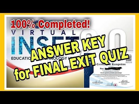 VINSET 2.0 - ANSWER KEY for FINAL EXIT QUIZ | CERTIFICATE OF RECOGNITION | 100% COMPLETED