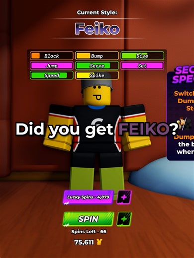 Discover Your Spin Count on FEIKO in Volleyball Legends