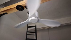 Goozegg 48 inch Ceiling Fan No Lights Remote Control Low Profile 3 Modern Blades Reversible DC Motor, White