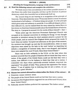 SECTION - I (PROSE) (Reading for Comprehension, Language study ... | Filo