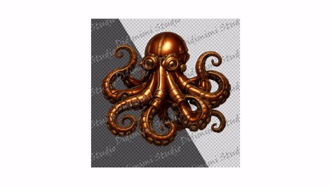 Steampunk Octopus Clipart PNG, 300dpi, Transparent Background, Commercial Use, Digital Download - Etsy